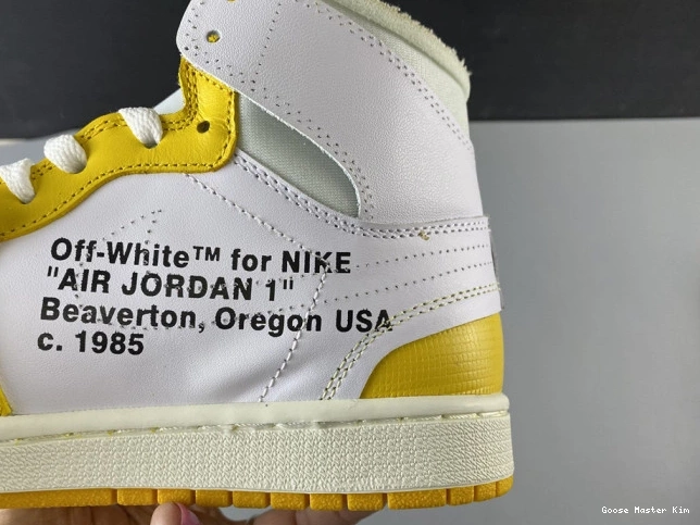 Powder Air NRG AQ0818-149 White Dark 1 Off-White Jordan x Yellow-Cone 0817